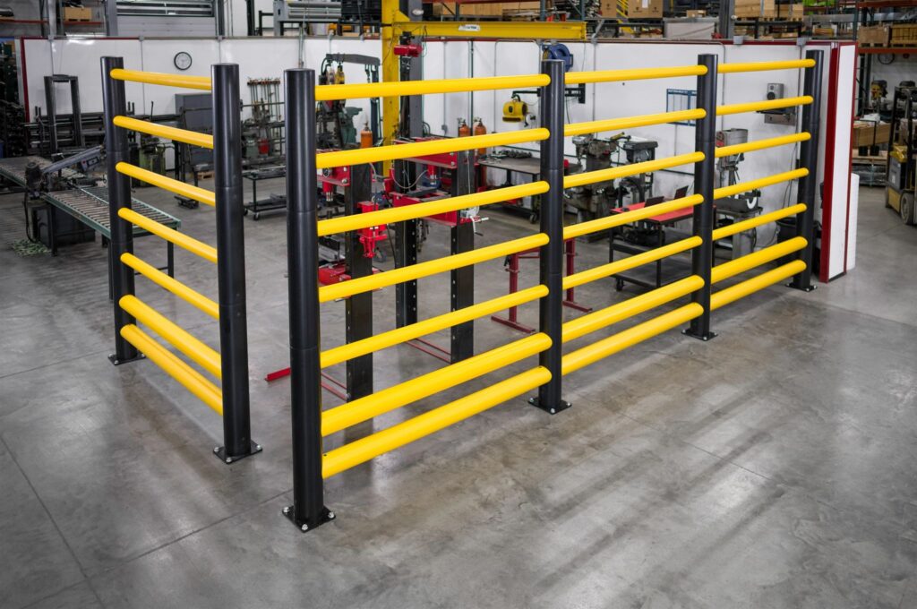 Double-height polymer guard rail barrier